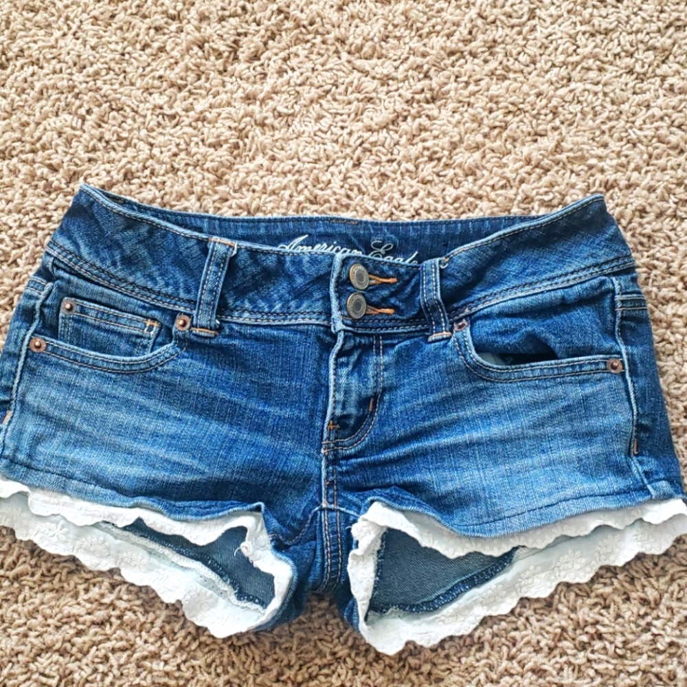 American Eagle Stretch Jean Shorts Size 0